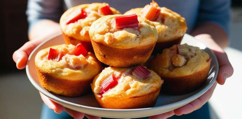 Muffins à la rhubarbe